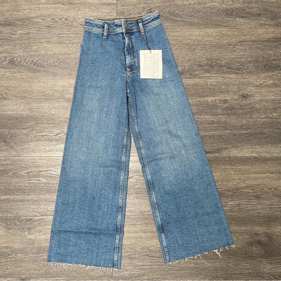 Denim - Women's Blue Wide-Leg Jeans
